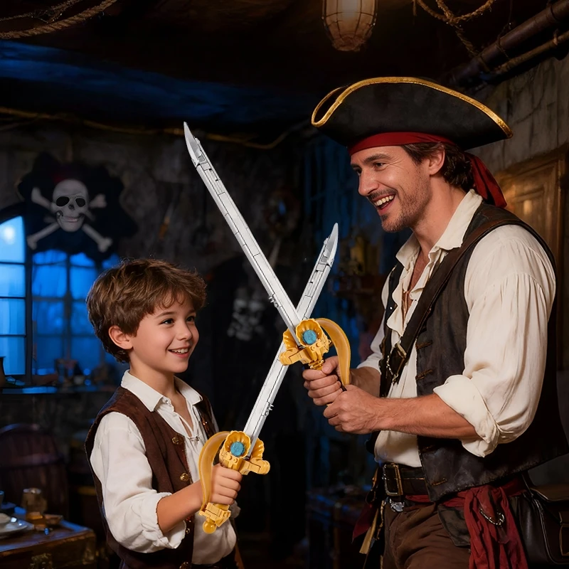 FUNXINEE 1167PCS Scheletro Barca Pirata MOC Kit di Costruzione Rimovibile Cutlass Modello di Visualizzazione 3D Creativo Desktop Decor Regalo Tutte Le Età