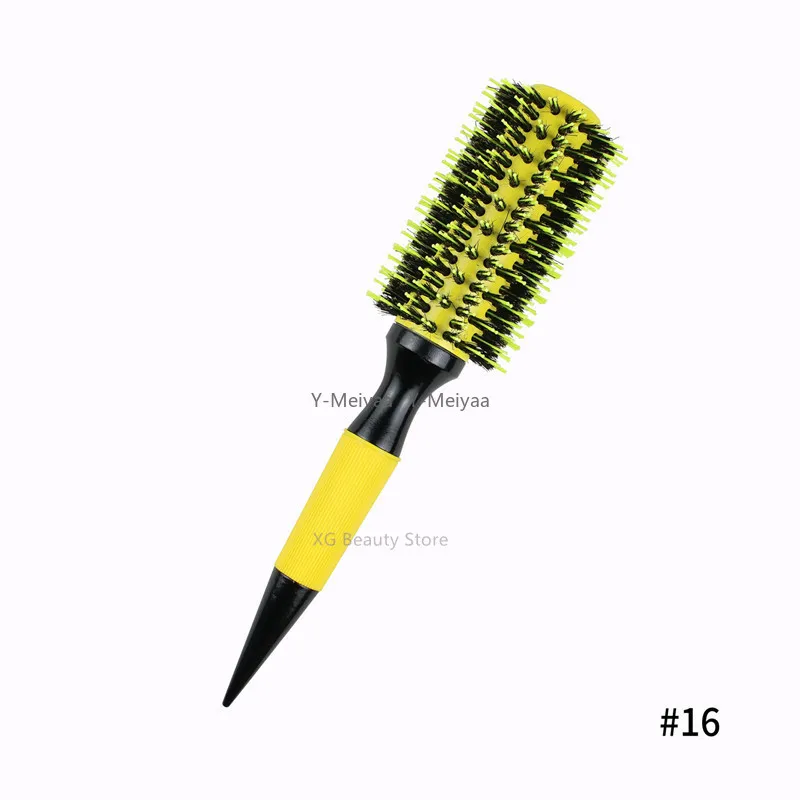 1/6 Stück Wildschweinborsten-Holzkamm Runde Haarbürste Lockenbürsten Damen-Haarstyler Professionelles Friseur-Styling-Werkzeug – Detail 11