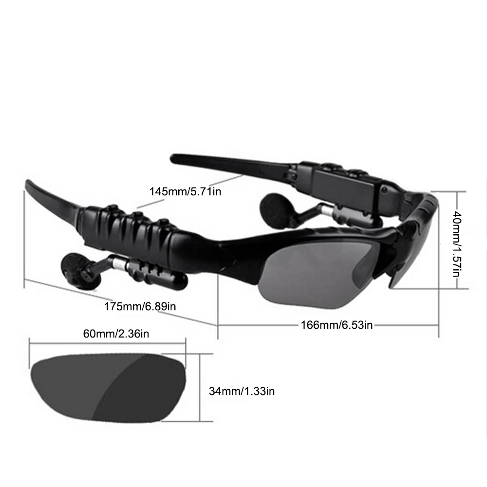 Fashion Sports Stereo Glasses Earphones Wireless Bluetooth Headset Polarized Sunglasses Noise Reduction Headphones For Driving