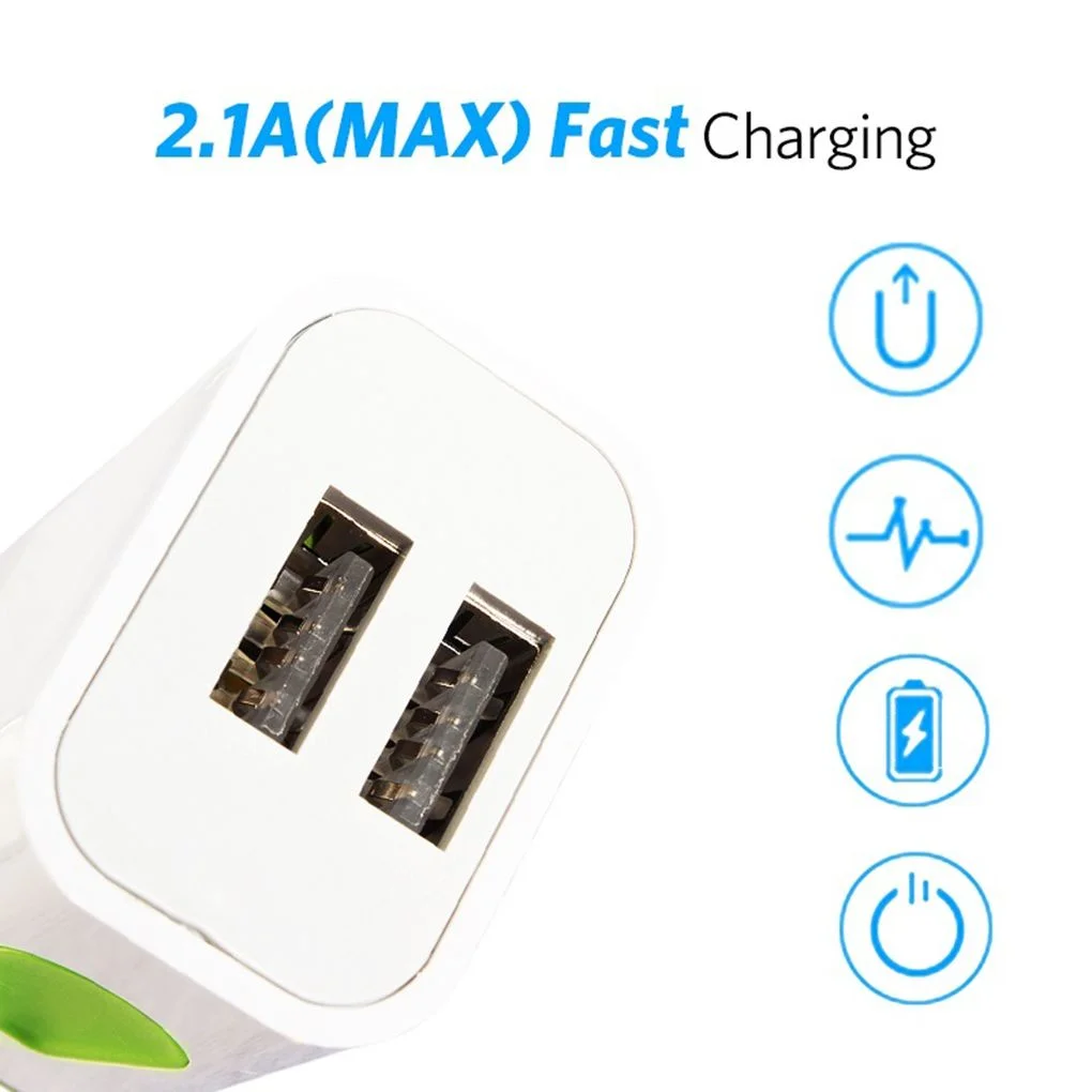 Travel Phone Charger Adapter 5V 2A Fast Charging 2 USB Port Illuminate AC DC Power Supply Source 5 Volt For Samsung Huawei