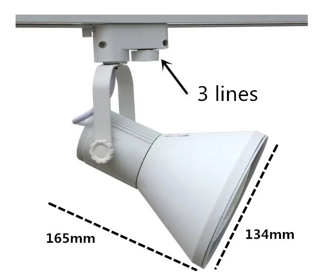 

COB LED Track light as shopping mall/ clothing store lighting lamp white housing color 3 lines lamp housing without light bulb