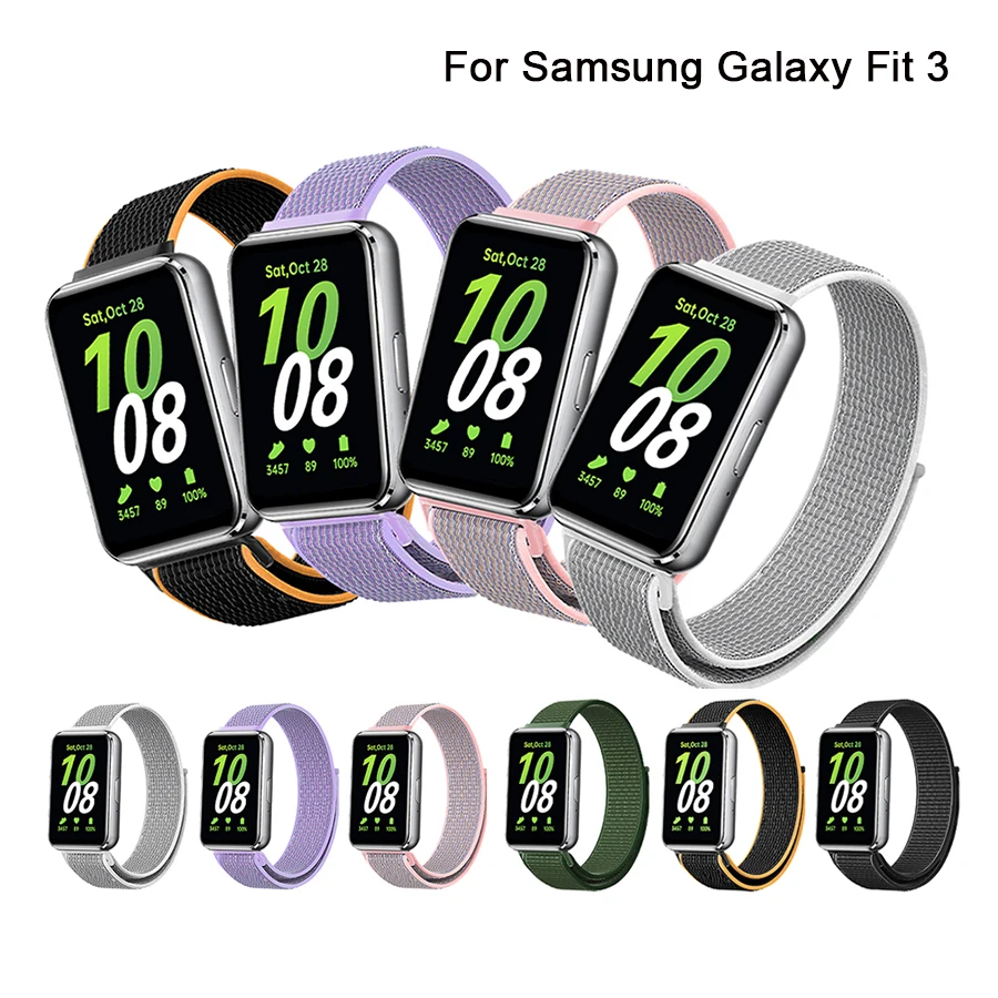 

Нейлоновый Плетеный ремешок для Samsung Galaxy Fit3, нейлоновый дышащий ремешок для наручных часов Galaxy FIT3, цветной модный браслет