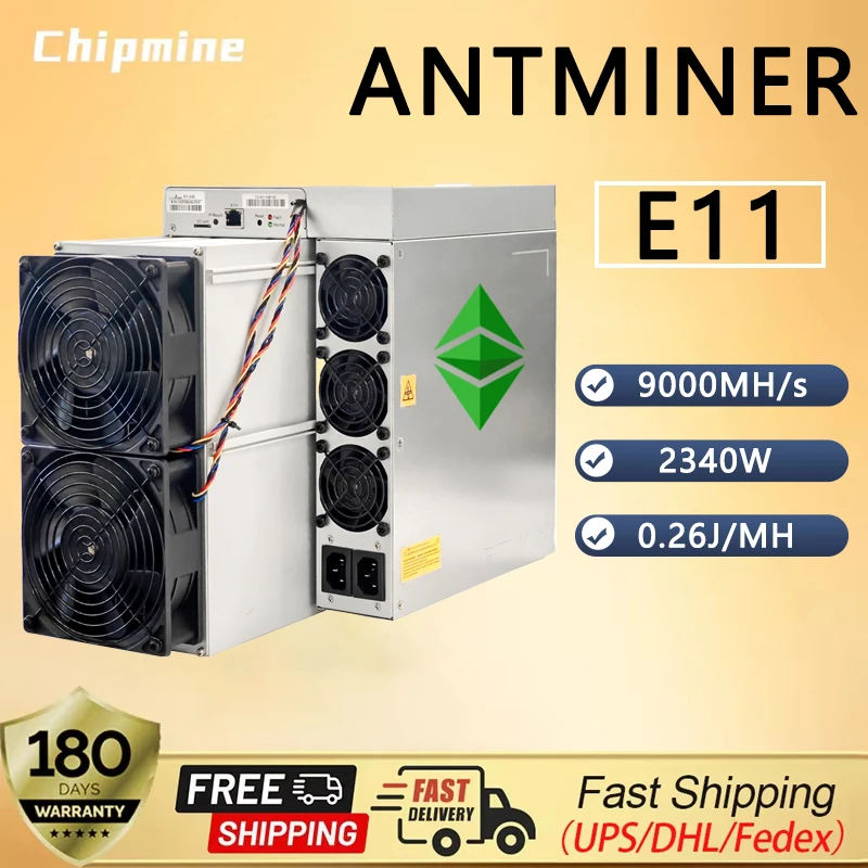 New Bitmain Antminer E11 9000Mh/s 2340W ETC Miner Algorithm EtHash Antminer E11 9G Asic Mining Machine