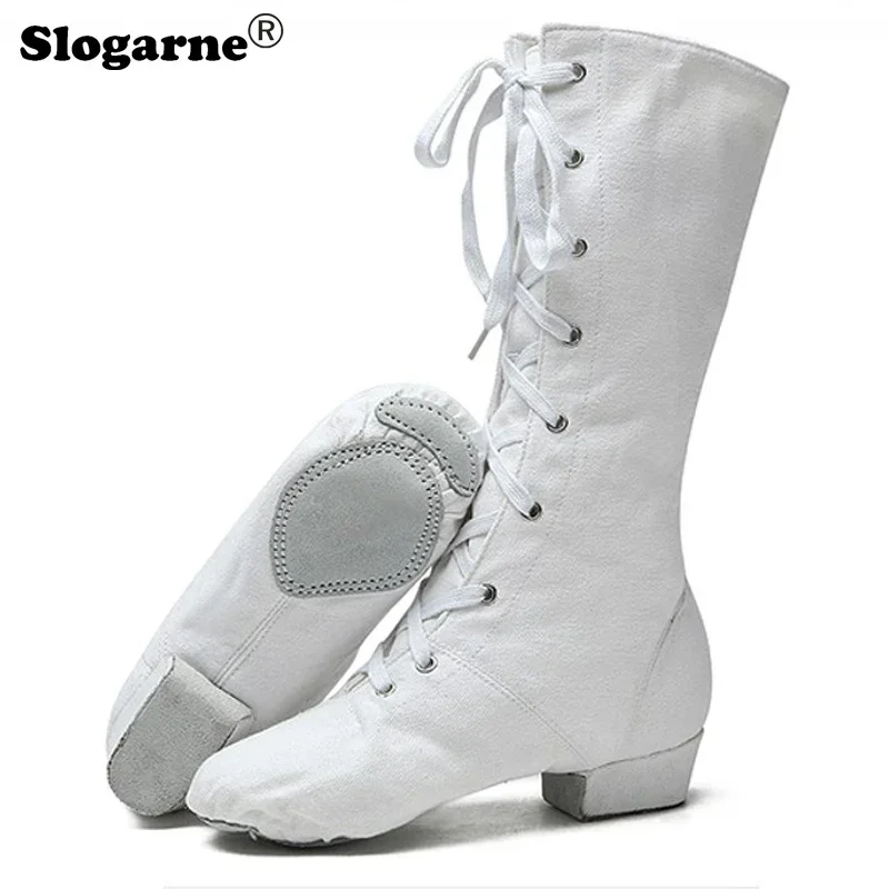 Children Pole Dance Shoes Girls 3cm Heels Canvas Jazz Boots Kids Stage Show Wears Women Modern Jazz Yoga Shoes Ballet Dance Shoe