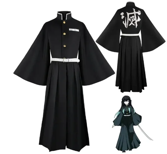 Aime Tokitou Muichirou Cosplay Costume Demon Slayer Cosplay Kimetsu No Yaiba Kisatsutai Uniform Wig Halloween Costume Woman Girl