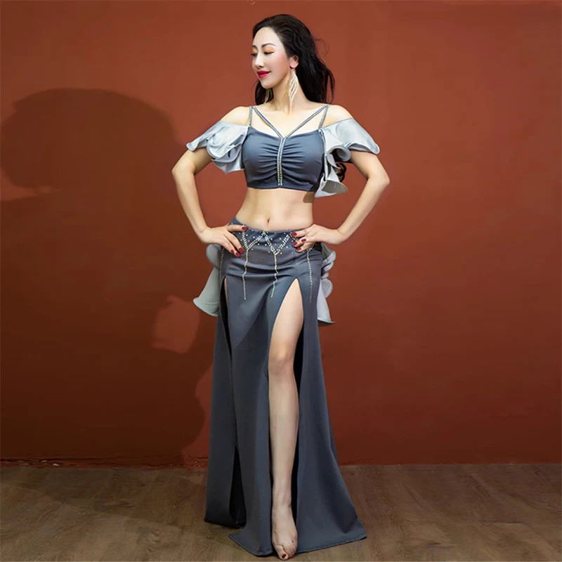 

Belly Dance Set Women Skirt Practice Clothes Female Adult Elegant Exercise Top Oriental Dancing Profession Clothes