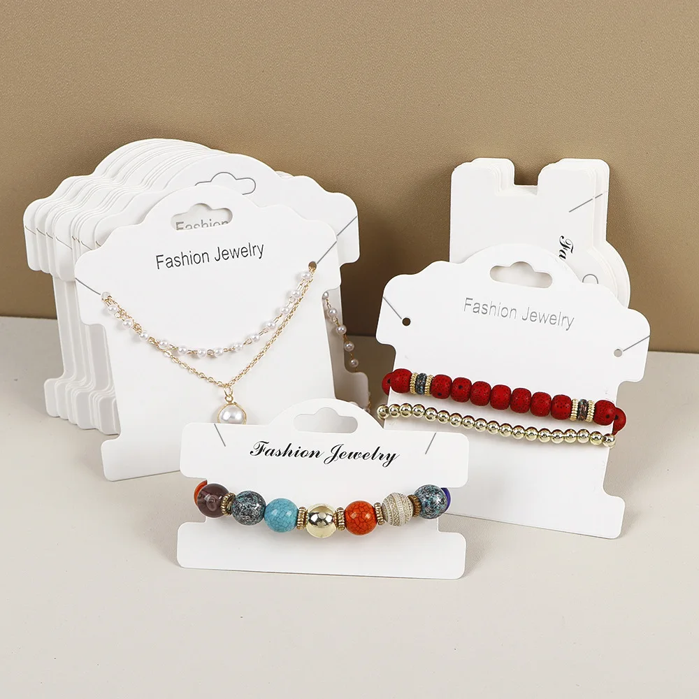 

25 шт. готовые модные белые крафт-бумажные ожерелья, браслет, упаковочная карта, подвесной держатель для пакетов ювелирных изделий своими руками