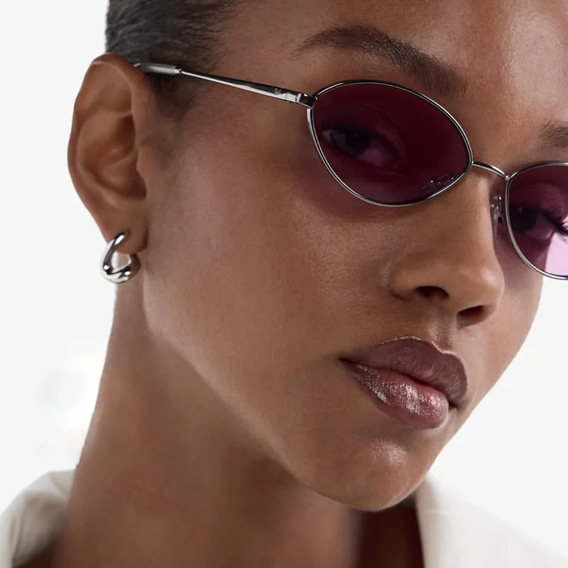 الرجعية القط العين امرأة النظارات الشمسية للنساء العلامة التجارية تصميم البيضاوي تتجه نظارات شمسية ظلال مكبرة الرجال إطار معدني خمر النظارات