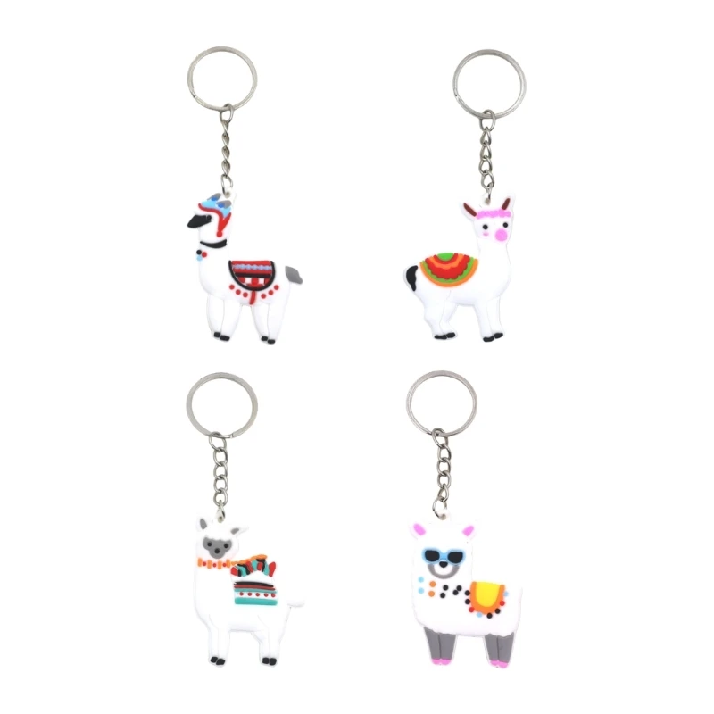 Pack of 20 Alpacas Keychains Cartoon PVC Soft Bag Charm Key Pendant Suitable for School Carnival Rewards and Party