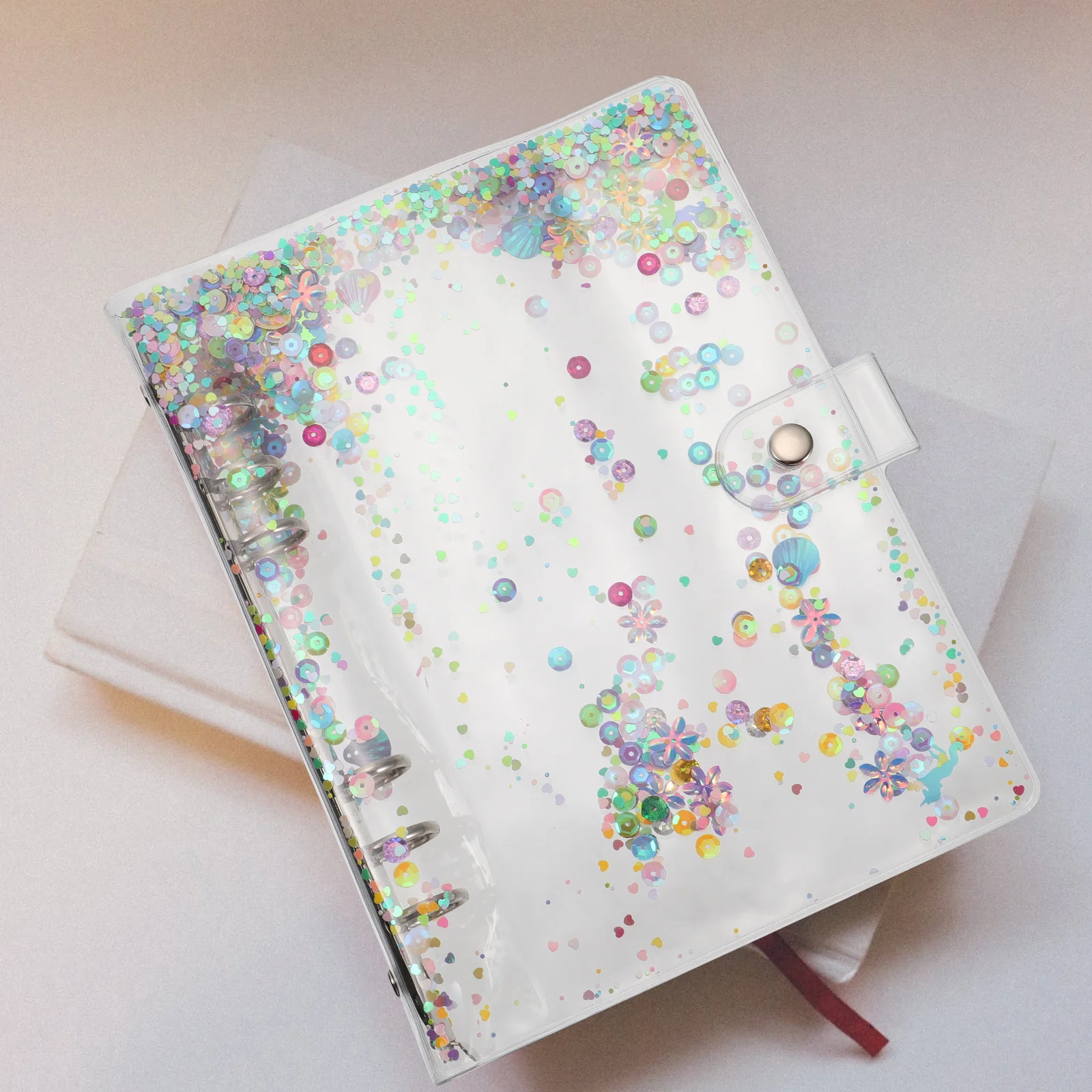 1Pcs PVC Notebook Cover Colorful Transparent Loose-Leaf Protector for Diary Business Handbook Waterproof Lightweight School