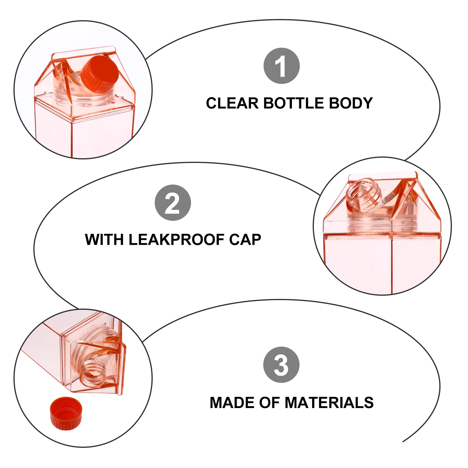 

Milk Bottle Travel Drinking Storage Reusable Water Plastic Clear Bottles Portable