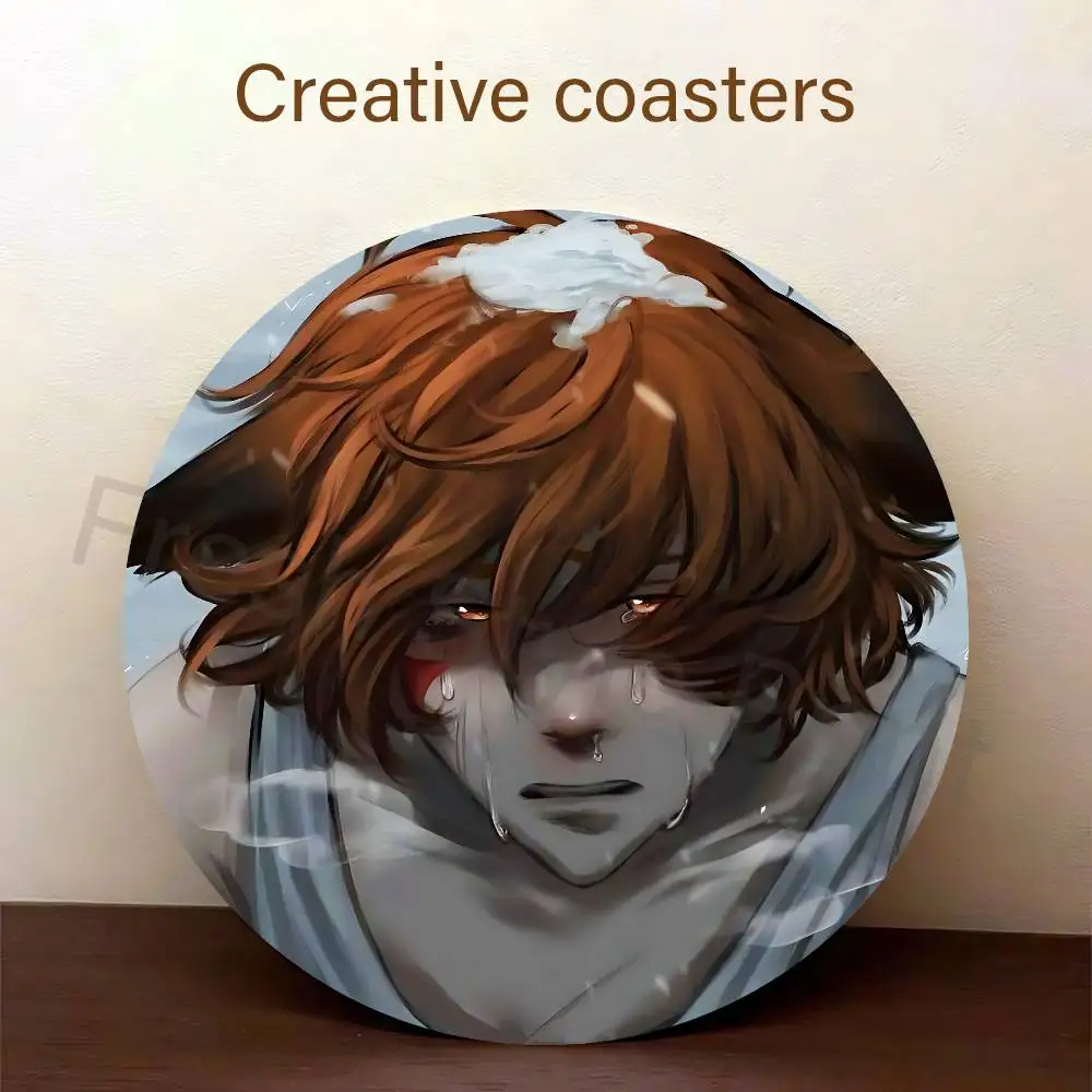Game YKMET S-Strade Round Anime Wooden Coasters DIY Decorations Birthday Valentine Gifts 5