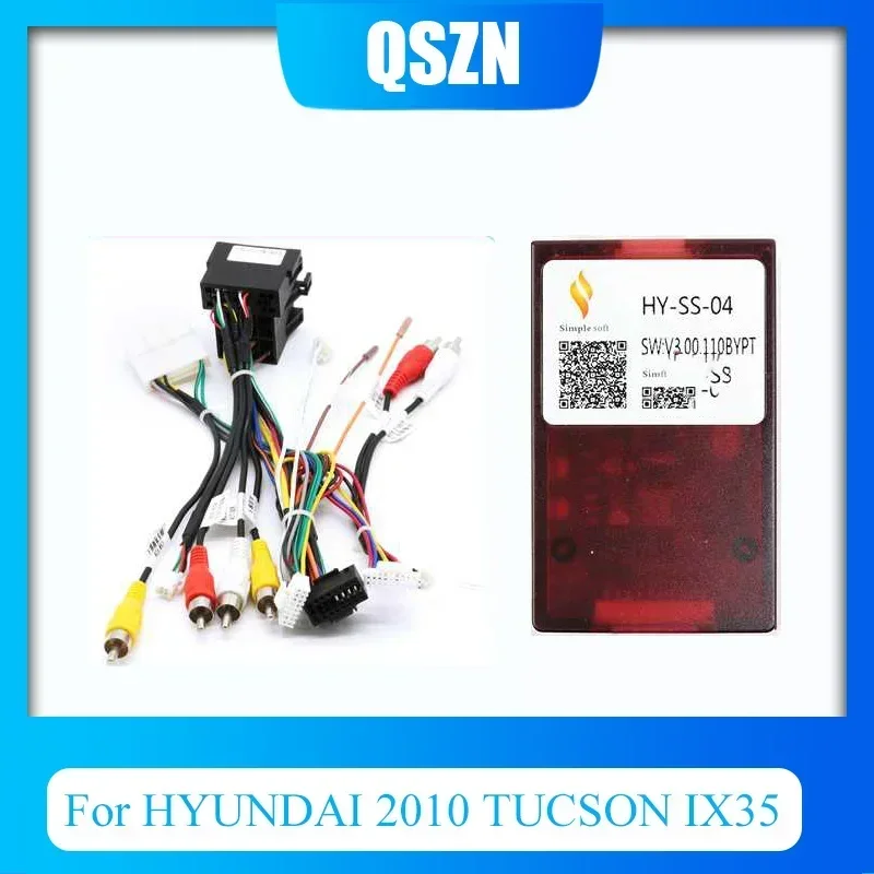 QSZN Canbus box Adaptor Decoder For HYUNDAI 2010 TUCSON IX35 16Pin Power Wiring Harness Cable Android Car Radio