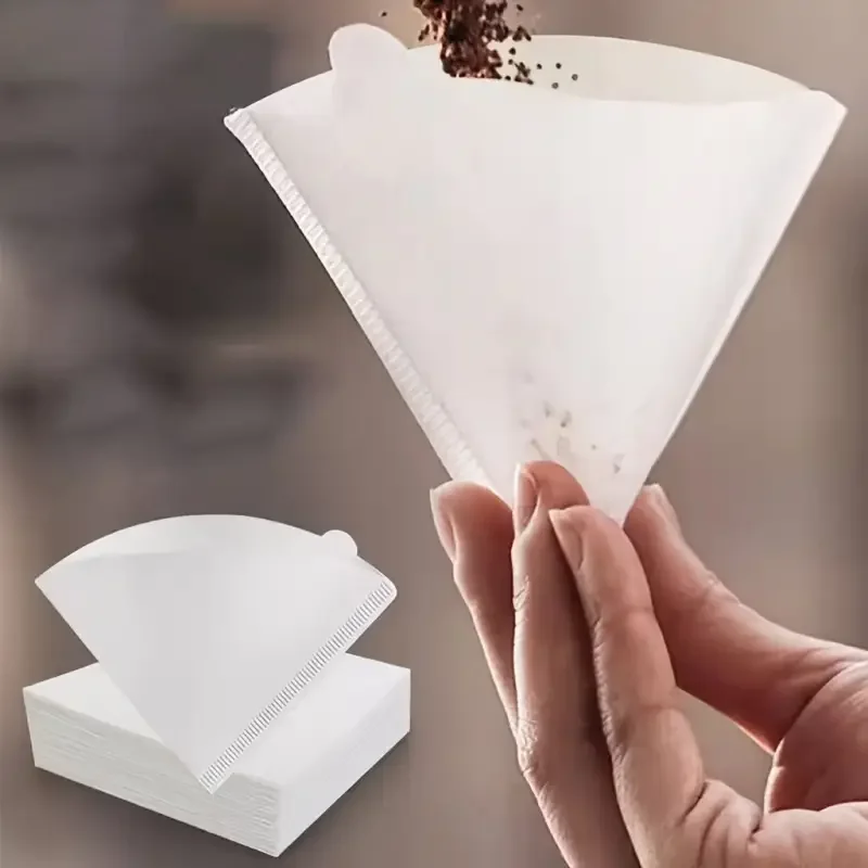 40PCS V-shaped Coffee Filter Paper Coffee Cup Filter Paper 1-4 Pieces of Hand Brewed Coffee Pot Filter Paper Coffees Pot