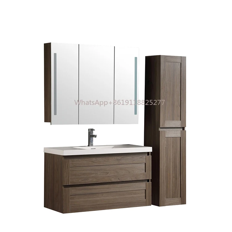 Furnitur kamar mandi modern dinding terpasang di dinding vanity impor kamar mandi