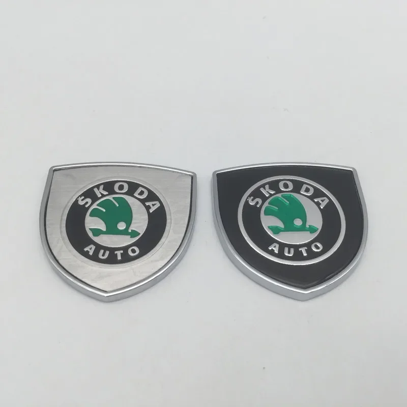 1pcs 3D Metal new for SKODA Car Body Window Fender side Emblem Badge Decal rear tail bumper trunk Sticker styling Accessories