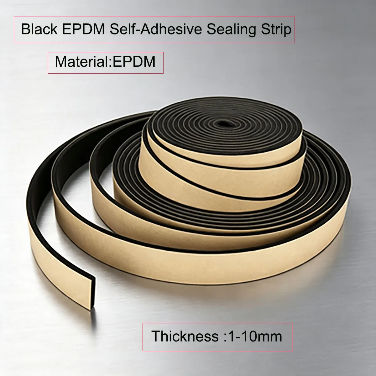 Self Adhesive EPDM Foam Rubber Strip, EPDM Sponge Seal Strip, Weatherproof Dustproof Seal for Electrical Cabinet & Distribution