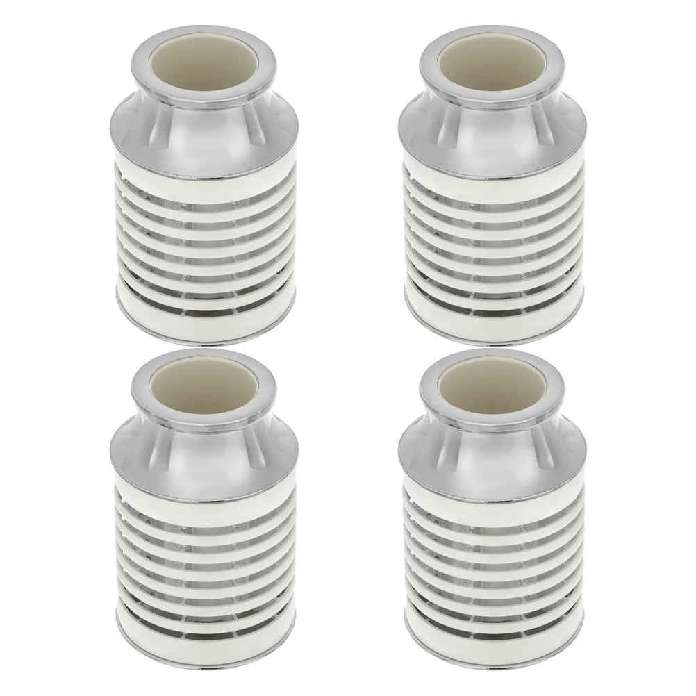 4 قطعة قضيب الستارة الزخرفية ينتهي سهلة التركيب سبائك الألومنيوم Finials ل 28 مللي متر أقطاب النافذة أطراف السكك الحديدية الستار #6