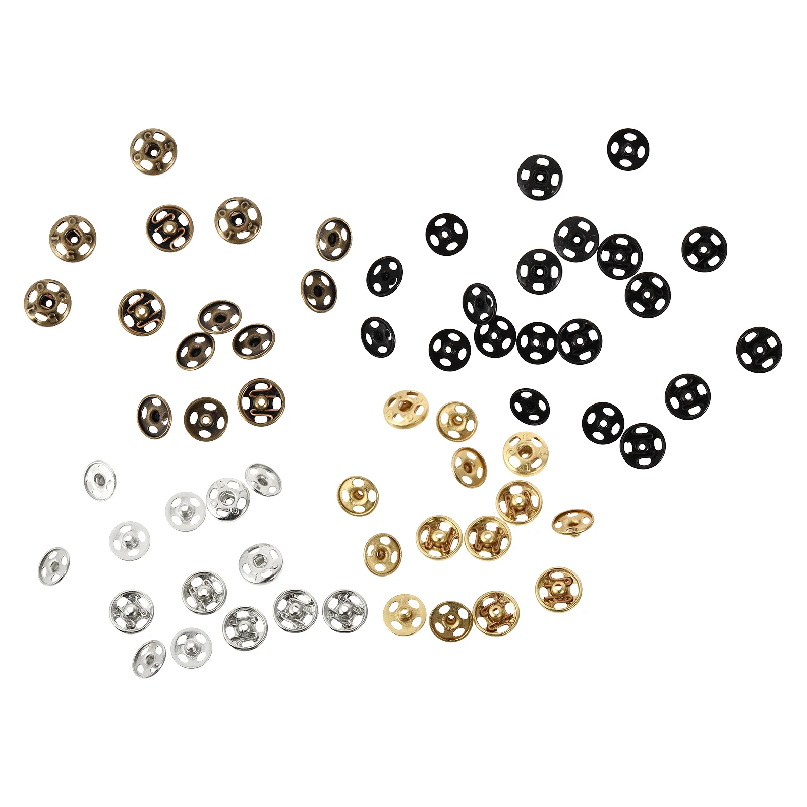 Stainless Steel Sew- on Snap Buttons: 40Pcs 5mm Metal Button Invisible Metal Snap Buttons Fasteners DIY Garment Buckle