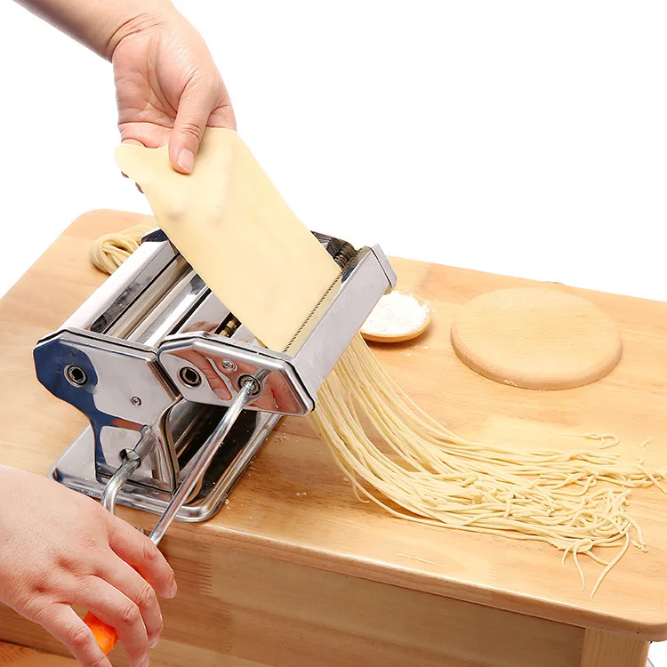 Manual Stainless Steel Pasta Maker, 2‑Knob Split‑Type Household Noodle & Dumpling Skin Machine, 9‑Speed Thickness Adjustment