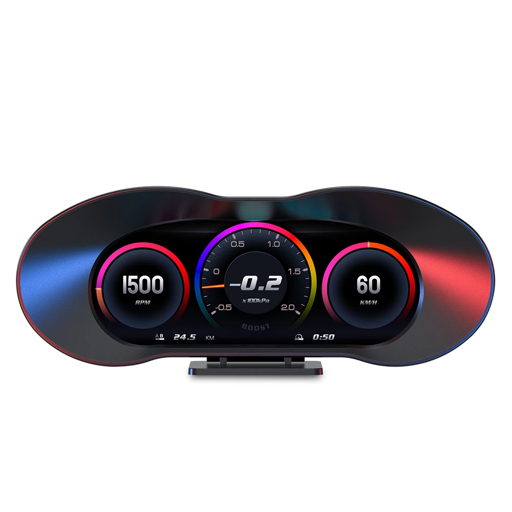 Newest Auto Electronics P5 Hud LCD Largest Screen Obd2 Smart Gauge GPS Speedometer Car HUD Water Temp Display Rpm Meter for Car