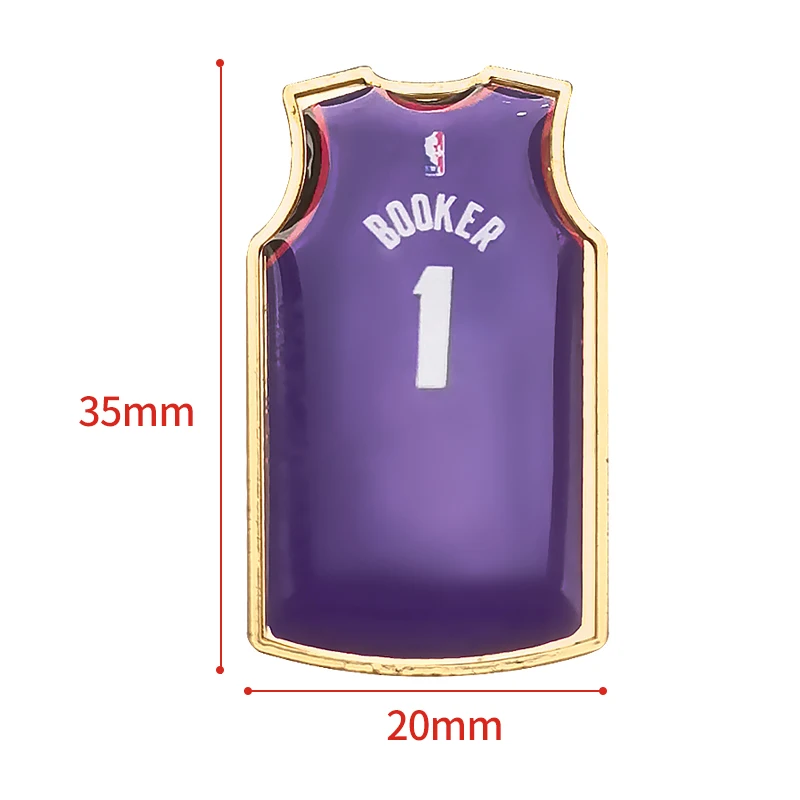 Basketball Jersey Brooch Basketball Player Badge Clothes Bag Pins Accessories Sporty Jewelry Collectible Gift for Fans Friends