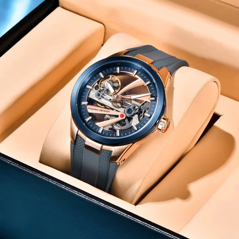 PAGANI DESIGN 2026 Hollow Men's Watch Luxury Tourbillon Mechanical Automatic AR Sapphire Crystal Waterproof Luminous Dial
