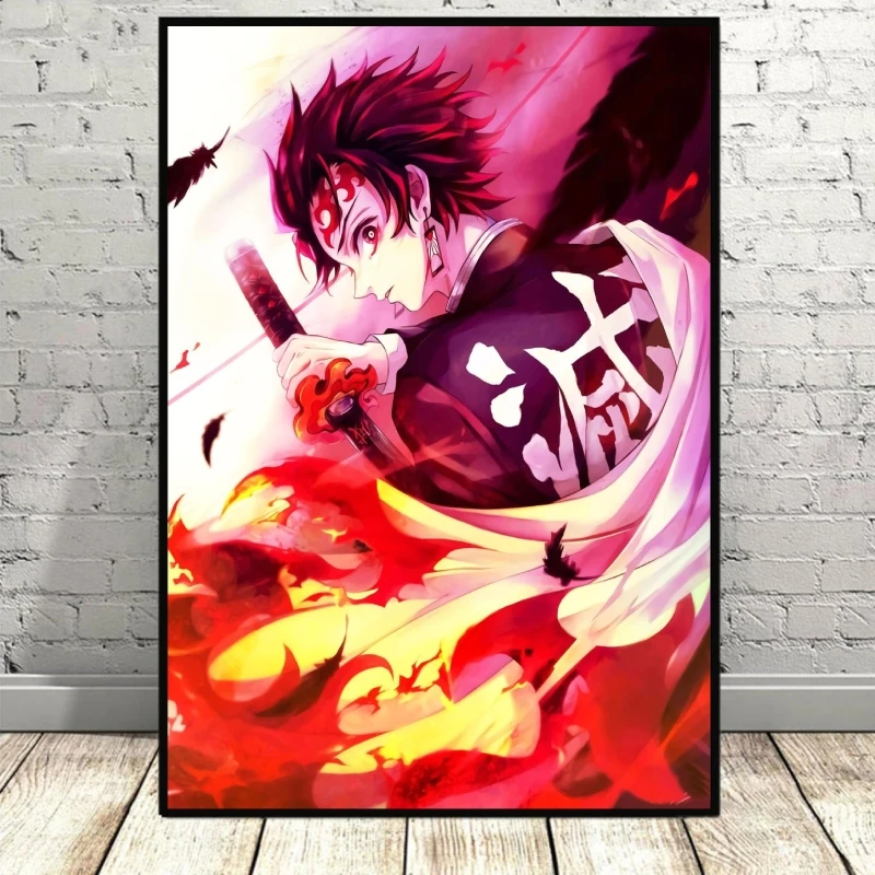 Demon Slayer Kamado Tanjirou impresión en lienzo, pintura Modular, figuras de acción para niños, arte de pared, impresiones e impresiones para el hogar, regalos de decoración