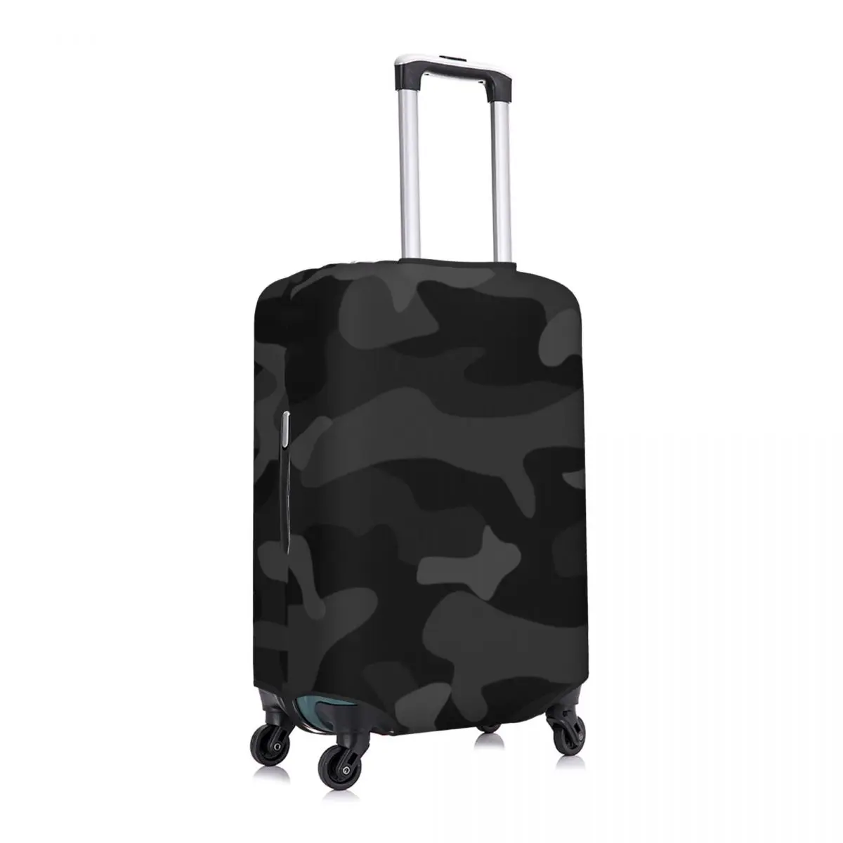 Custom Zwart Camouflagepatroon Reisbagagehoes Elastische Leger Militaire Camo Koffer Cover Protector Fit 18-32 Inch