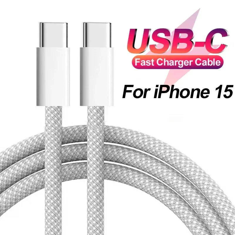 2023 Dual USB C Cable For iPhone 15 Pro Max iPad PD 60W 45W 25W Charging Cord Type C Fast Charger For Samsung S23 S22 Xiaomi