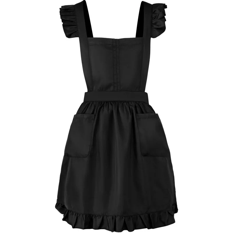 Disfraz de Halloween para hombre y mujer, delantal Retro con volantes, bonito vestido de encaje de estilo japonés, cocina, limpieza, vestido elegante