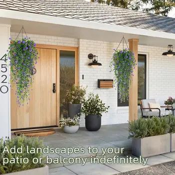 人造植物桉樹山茶花塑膠婚禮節日拱門牆家居房間戶外花園防紫外線盆栽DIY禮物 10 最佳銷售 室內植物 - №9