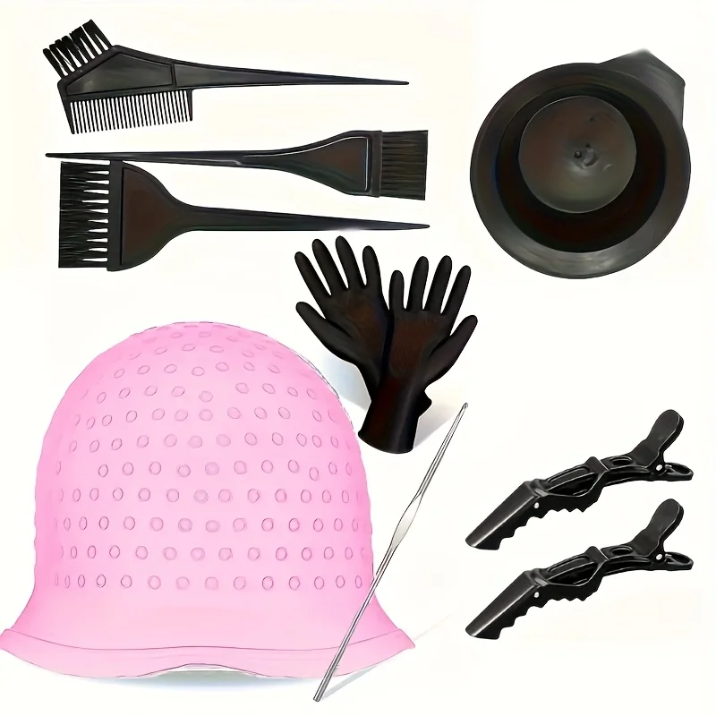 10pcs Salon Silicone Hair Coloring Cap