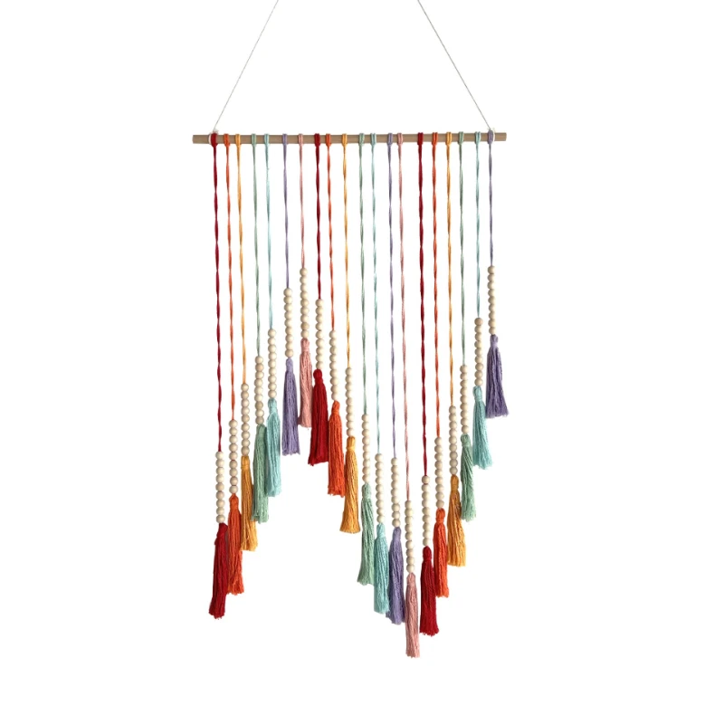 

LH colorful fringed tapestry handwoven tapestry decorative wall hanging home background wall