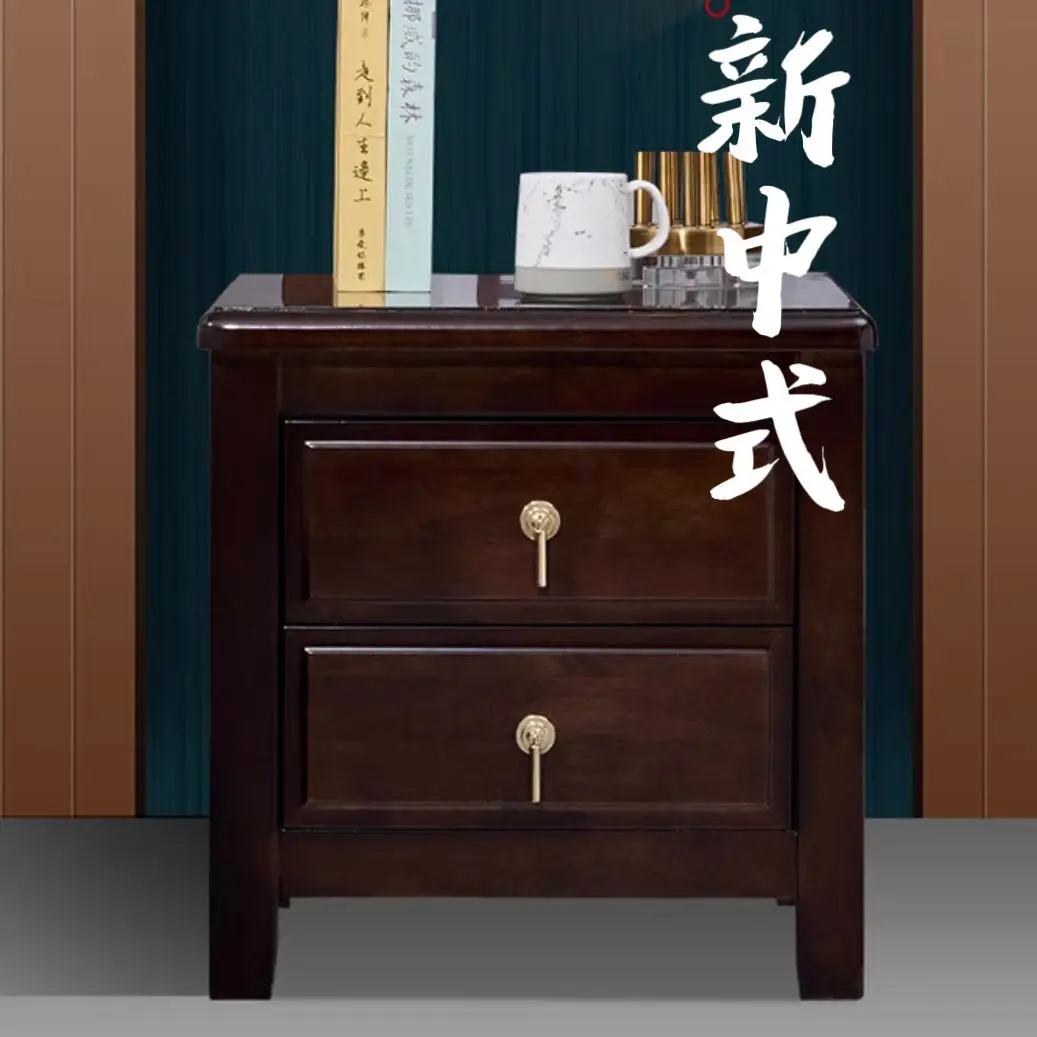 

New Chinese-style solid wood walnut bedside table, simple modern bedroom, household bedside storage, small cabinet, locker