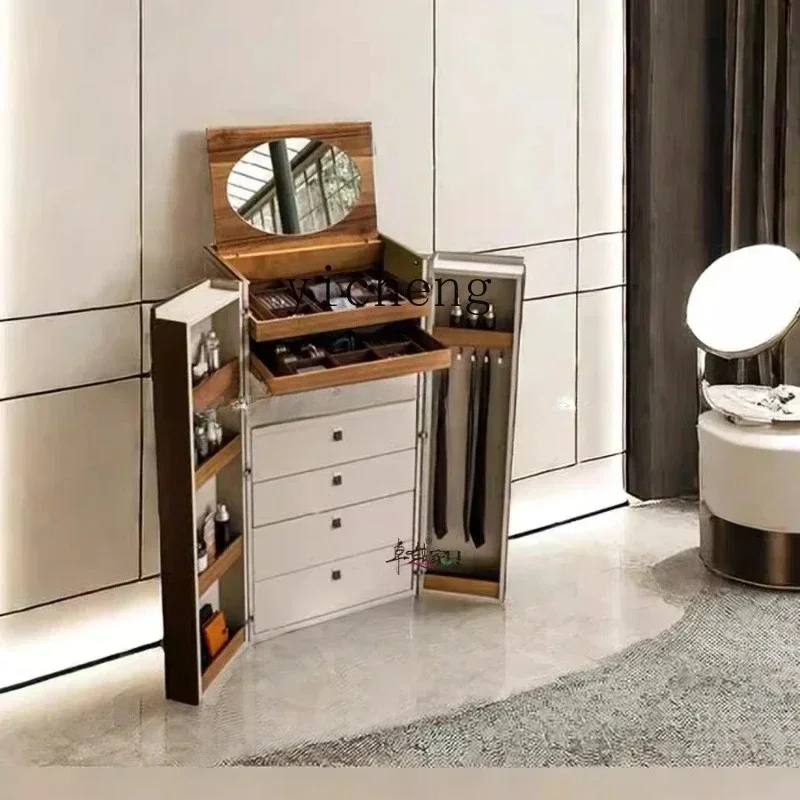 b9.21-Solid Wood Dresser Modern Bedroom Home New Creative Foldable Storage Jewelry Cabinet