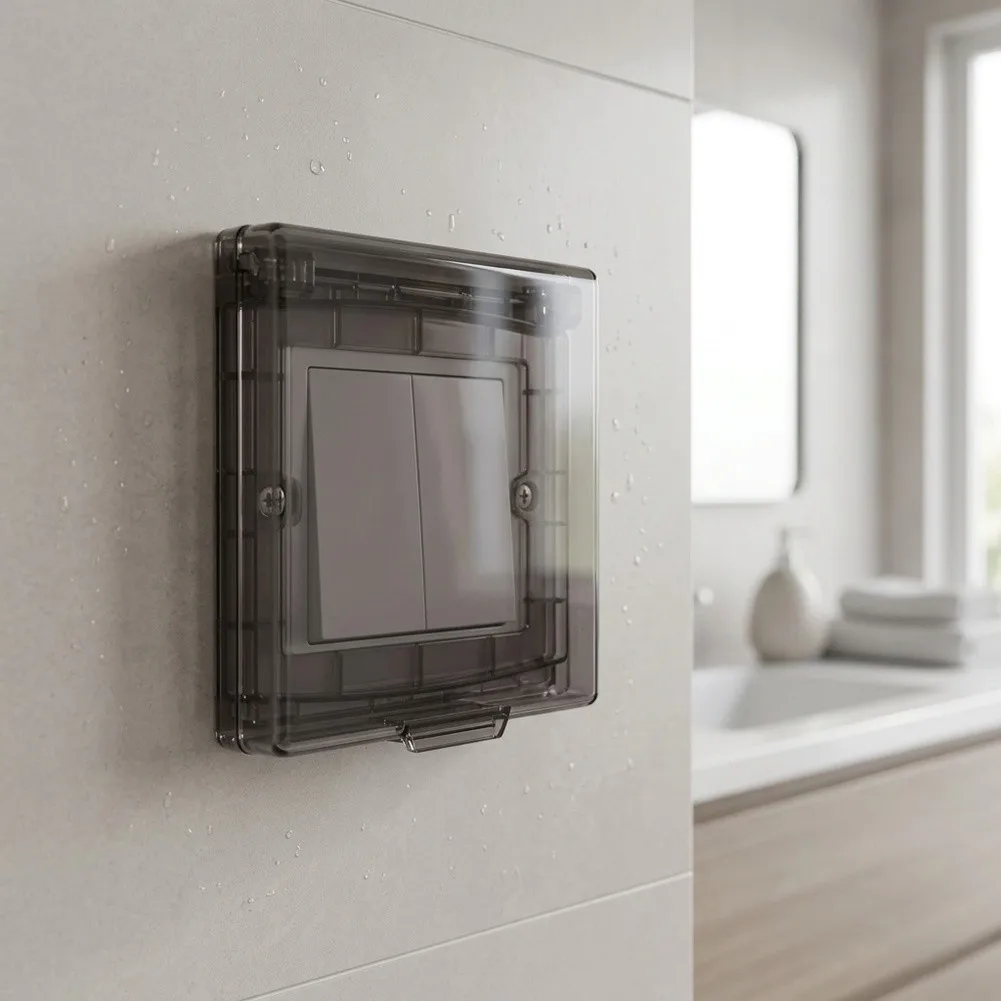 Waterproof Switch Socket Cover Box Plastic Rainproof Enclosure for Wall Mount Light Switches Outdoor Indoor Electrical Safety
