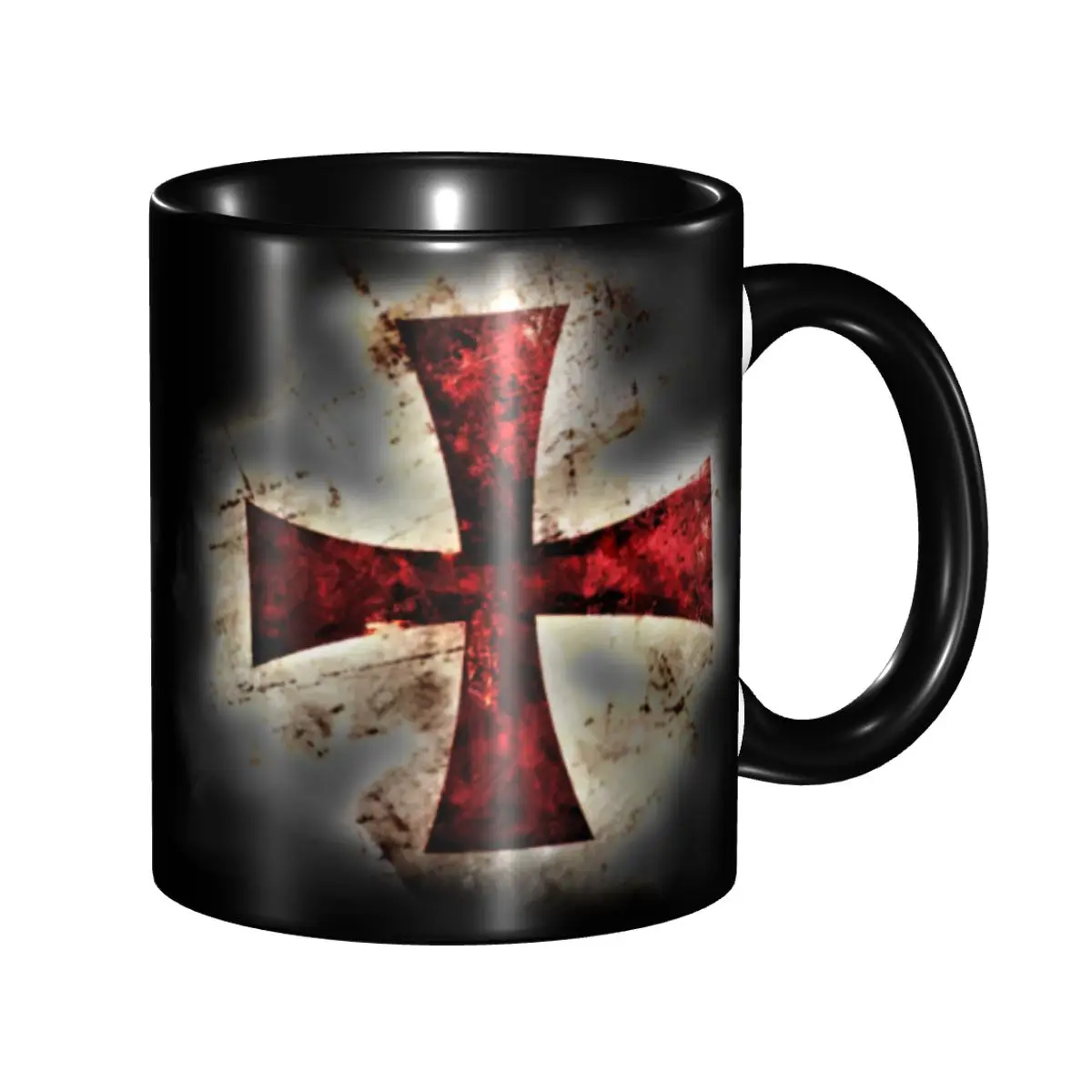 Templar Knight Jerusalem Cross Seal Medieval Warrior Symbol Coffee Mug DIY Personalized Ceramic Tea Milk Mug