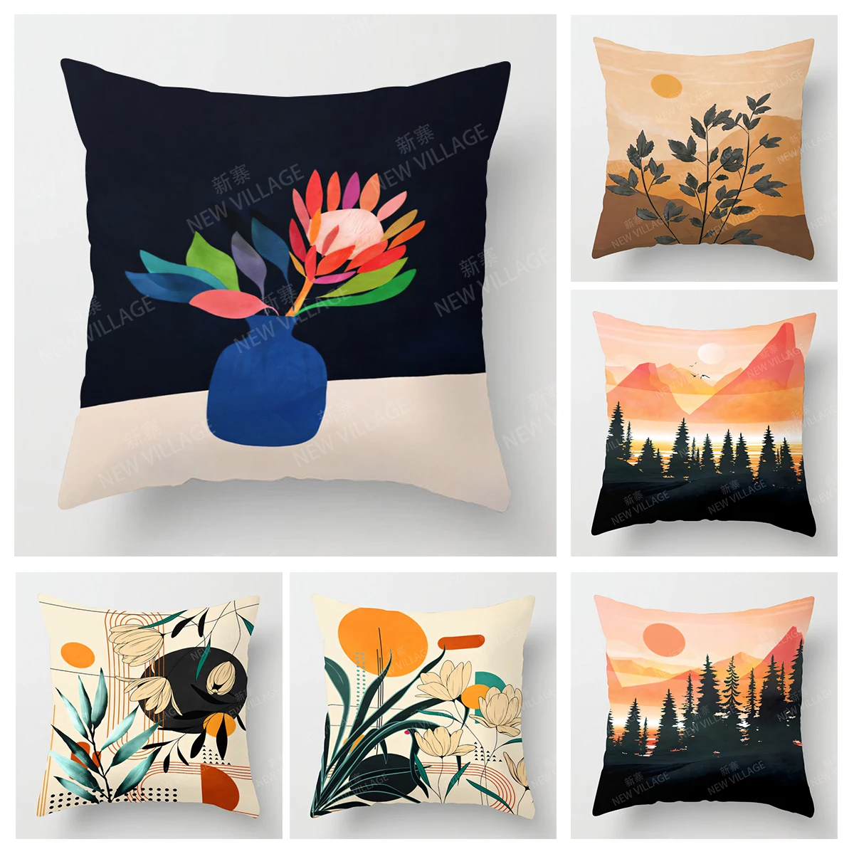 Modern Decorative Cushion for Home Living Room Decor Throw Pillow Cover 45*45 40x40cm 60x60cm 45x45cm 50x50 retro flower plant