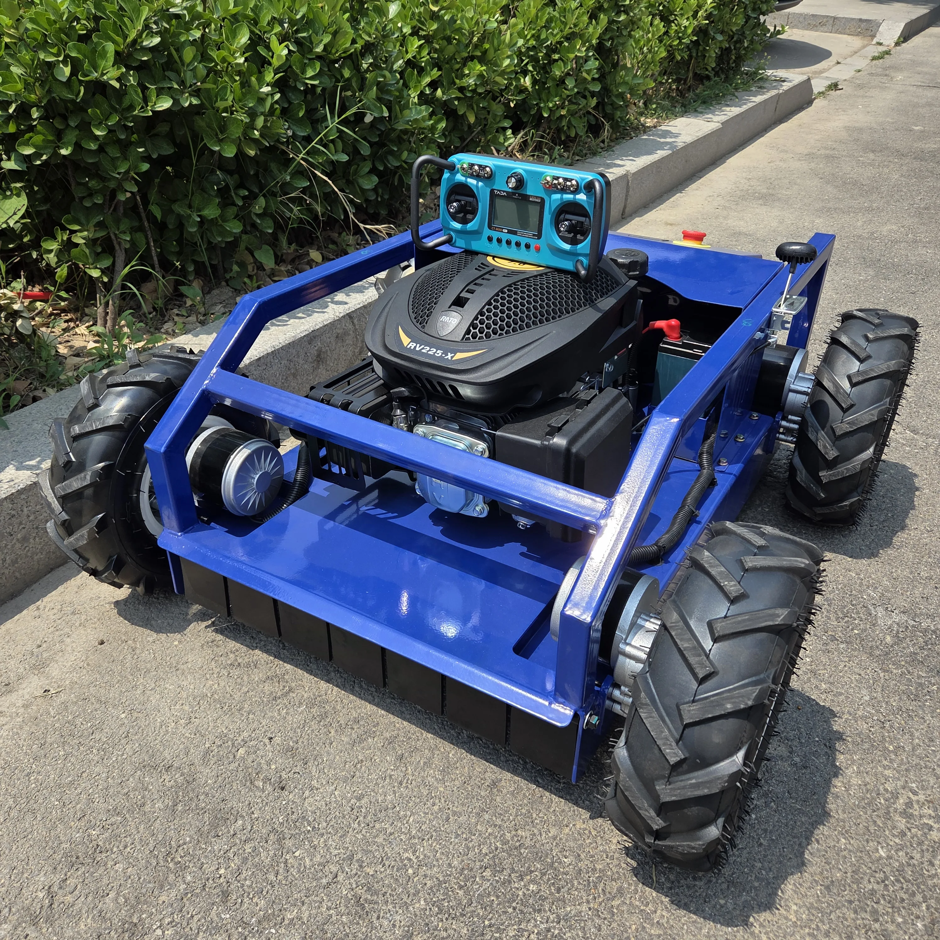 Smart remote control lawn mower, fully automatic climbing for home use, firm tire grip, safe on slopes