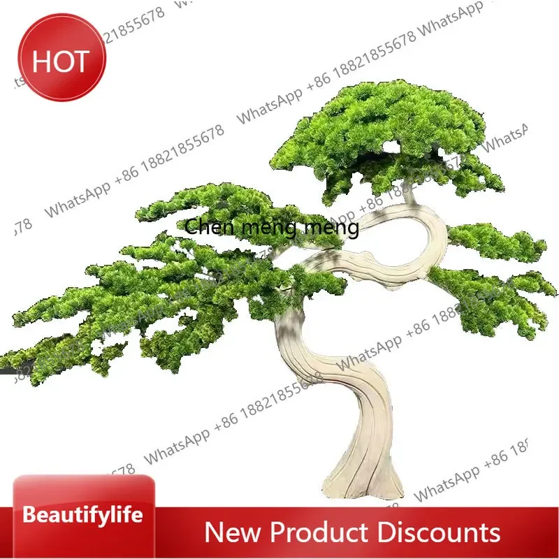 

Simulated welcome pine fake tree decoration new Chinese entrance window under the stairs floor ornament