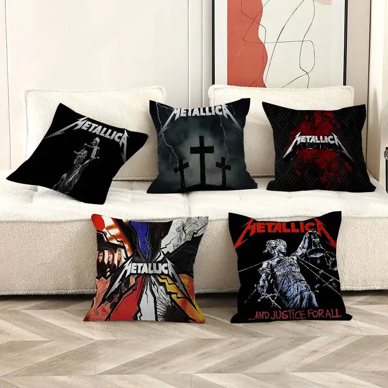 Band M-METALLICA Cool Office Cushion Pillowcase Car Cushion Cover45X45CM Lumbar Pillowcase Sofa Pillowcover