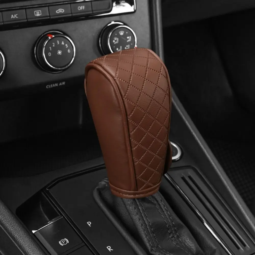 

Non-Slip Car Shift Handle Cover Leather Wear-resistant Shift Knob Cover Delicate Adjustable Car Interior Accessories for Car