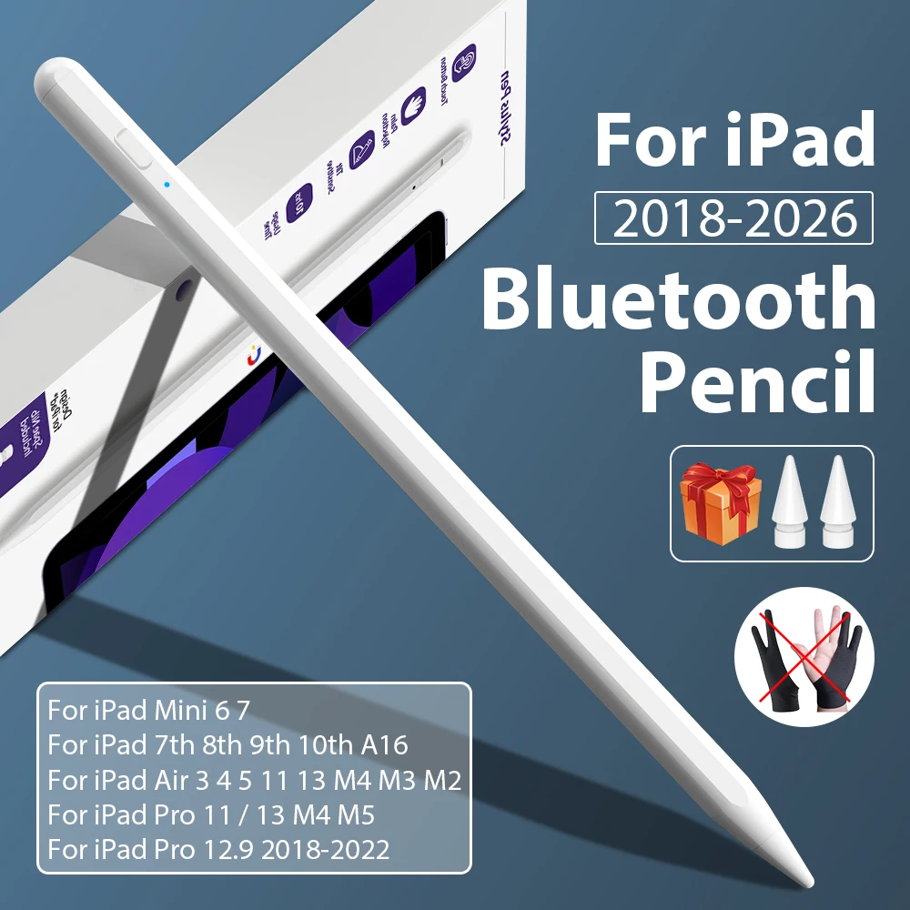 For Apple Pencil For iPad Air 11 M4 M3 M2 5 4 A16 Pro 11th 13 M5 12.9 Stylus Pen 10 9 9th 10th Gen Mini 6 7 Bluetooth Touch Pens