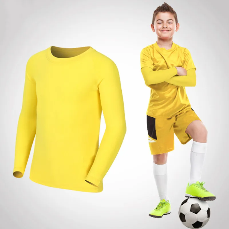 Niños niños niño niña corriendo camiseta larga Fitness deporte baloncesto fútbol al aire libre senderismo trotar montar ropa de fútbol J25