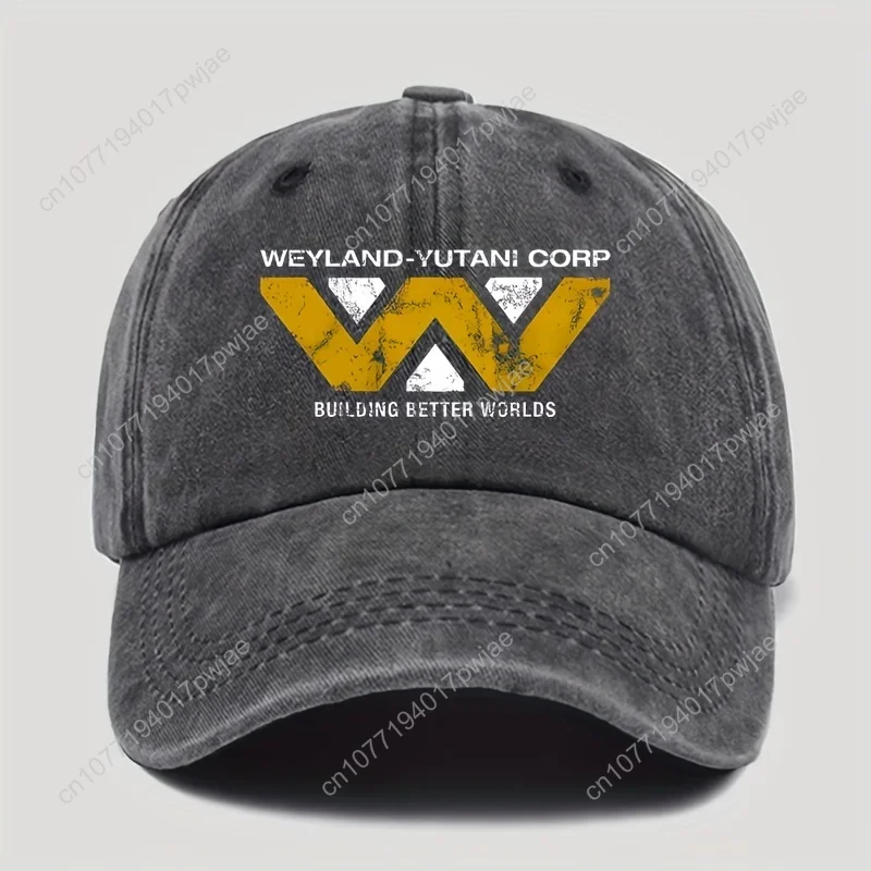 Berretto da baseball vintage in cotone con stampa di lettere Weyland-Yutani, lavabile a mano, berretto unisex per il tempo libero all'aperto per gli appassionati di film