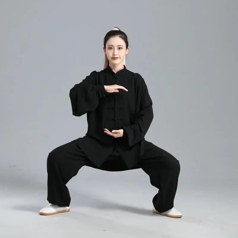 Chinese Tai Chi Uniform Cotton Wushu Kung Fu Clothing Kids Adults Martial Arts Wing Chun Suit Taichi Performance Tang Suit Taiji