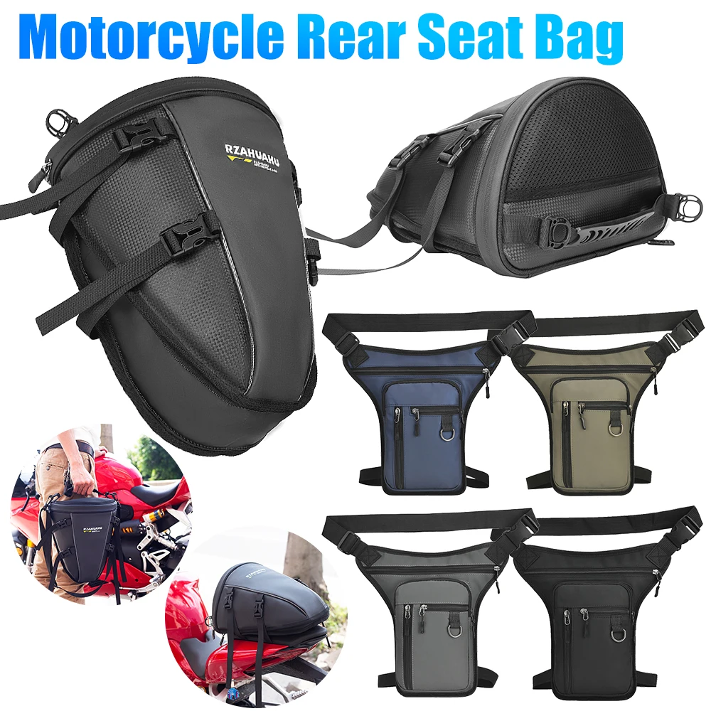 Motorcycle Rear Seat Bag Large Capacity Waterproof Crossbody Tail Bag Multifunctional Motorcycle Saddle Bag for Outdoor Riding