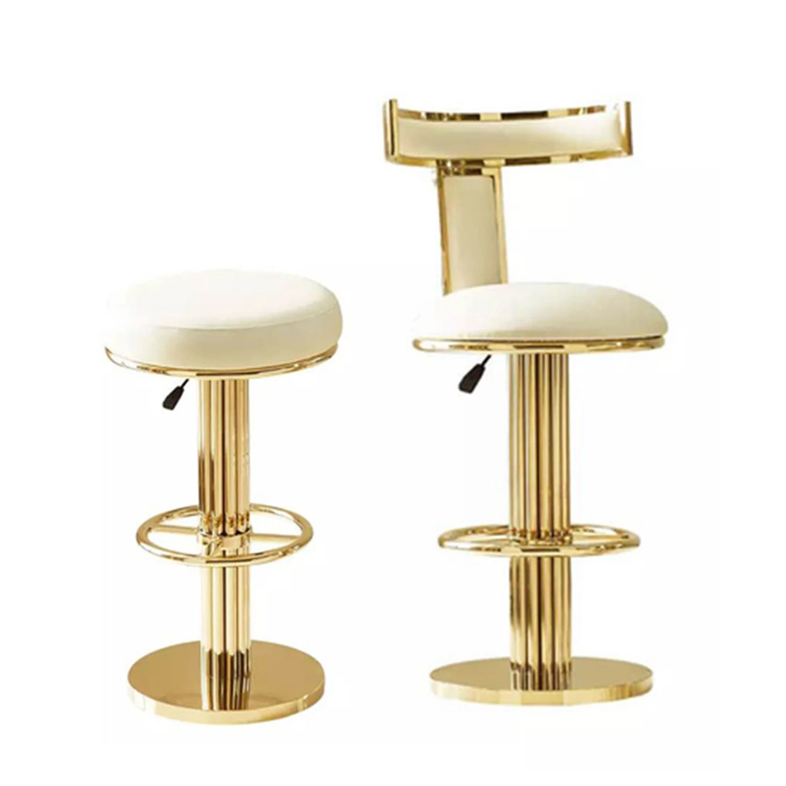 Modern Luxury Leather Bar Stool with Stainless Steel for Home Bar Factory Supplied
