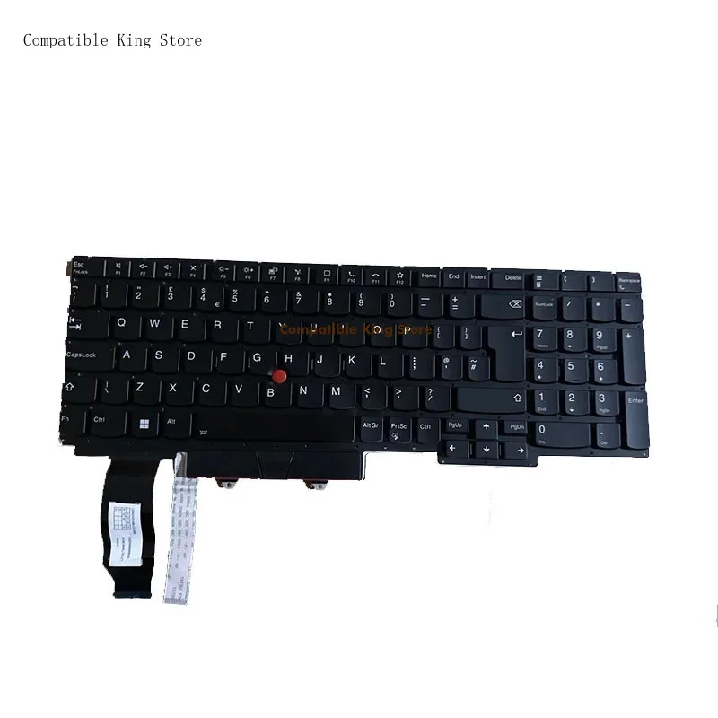 dd New UK Layout Backlit Replacement Keyboard for Lenovo Thinkpad E15 Gen1/R15 Gen1 Black Color